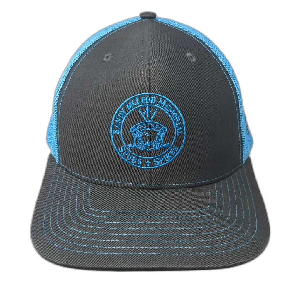 Richardson Trucker Hat Black Blue One Size Sandy McLeod Spurs Spikes Mesh Hat